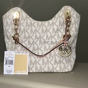 Michael Kors Lilly MD Tote Vanilla - Gold Hardware